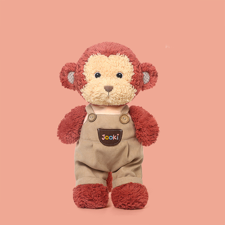 Jooki Overalls Series Monkey Doll Plush Toy New Design Cute Animal Stuffed Toy Custom Lovey Unisex Gifts Baby