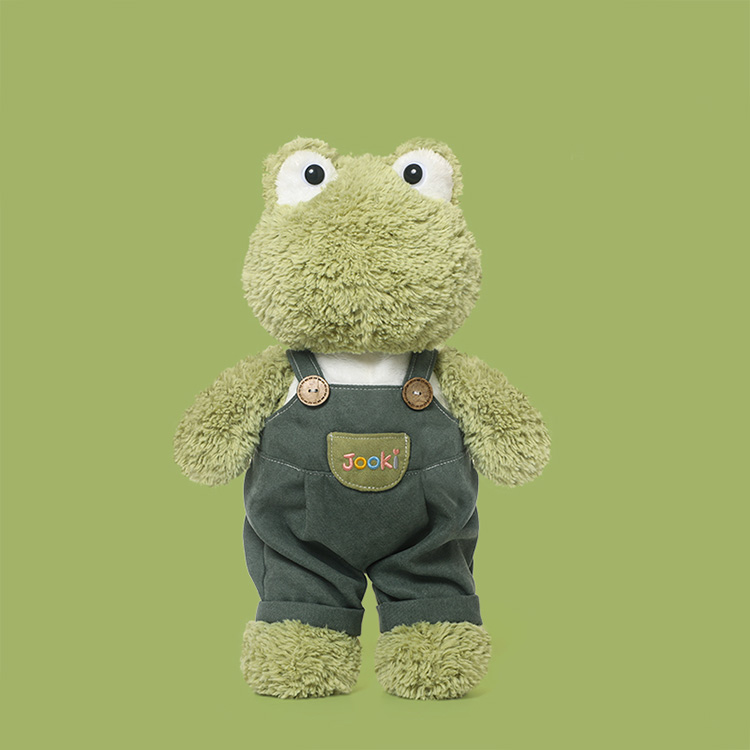 Jooki Overalls Series Frog Doll Plush Toy New Design Cute Animal Stuffed Toy Custom Lovey Unisex Gifts Baby
