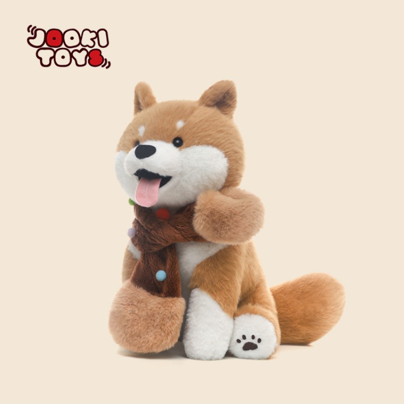 JOOKI Cute Shiba Inu Dog Plush Toys Simulation Stuffed Puppy Doll Soft Kawaii Cartoon Animal Pillow Doll Birthday Gift for Children