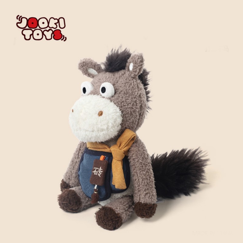 JOOKI Soft Stuffed Plush Animals Dolls Creative Design Working Cattle Horse Plush Toys Room Decoration Kids Birthday Gift